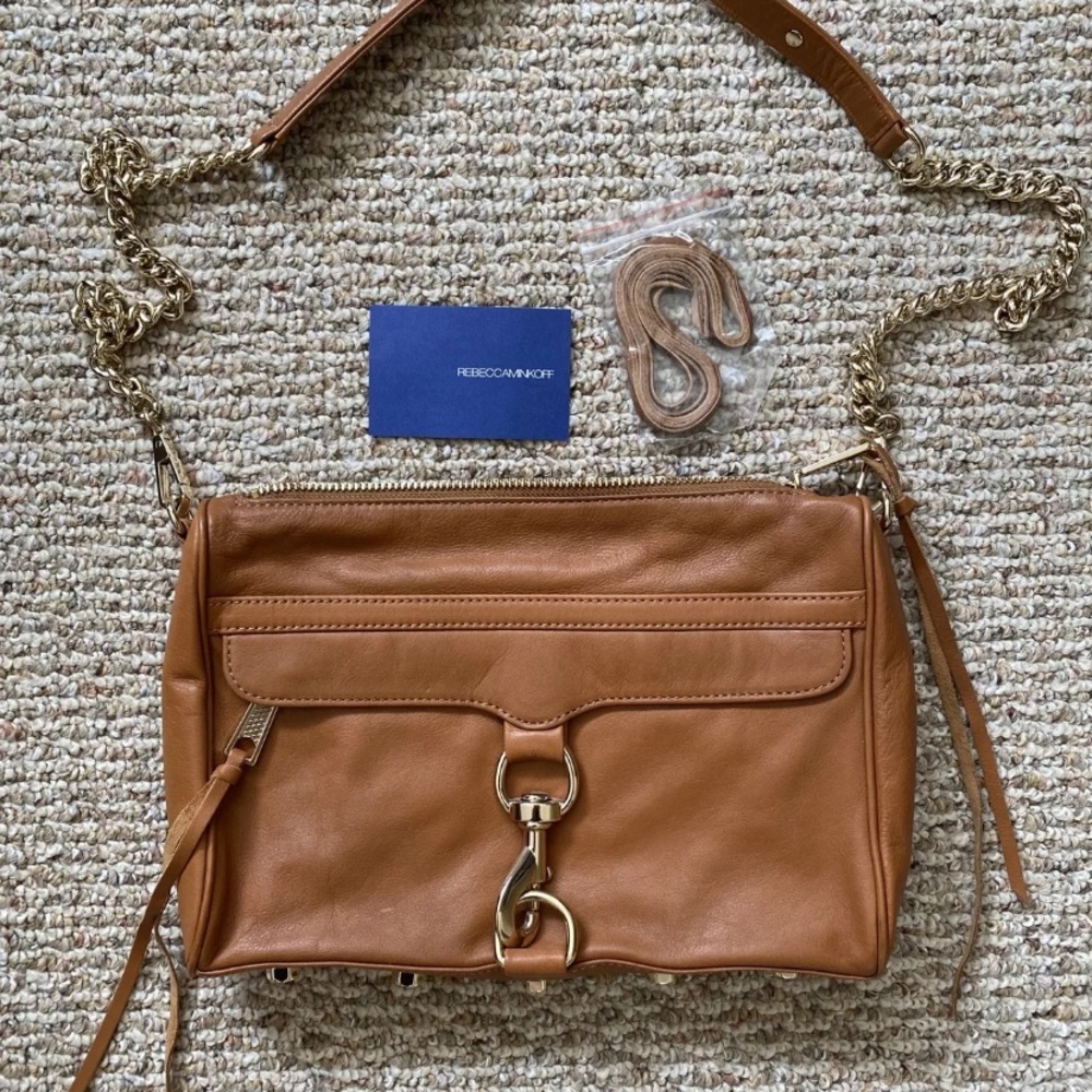 Rebecca Minkoff MAC Crossbody Bag Tan Leather